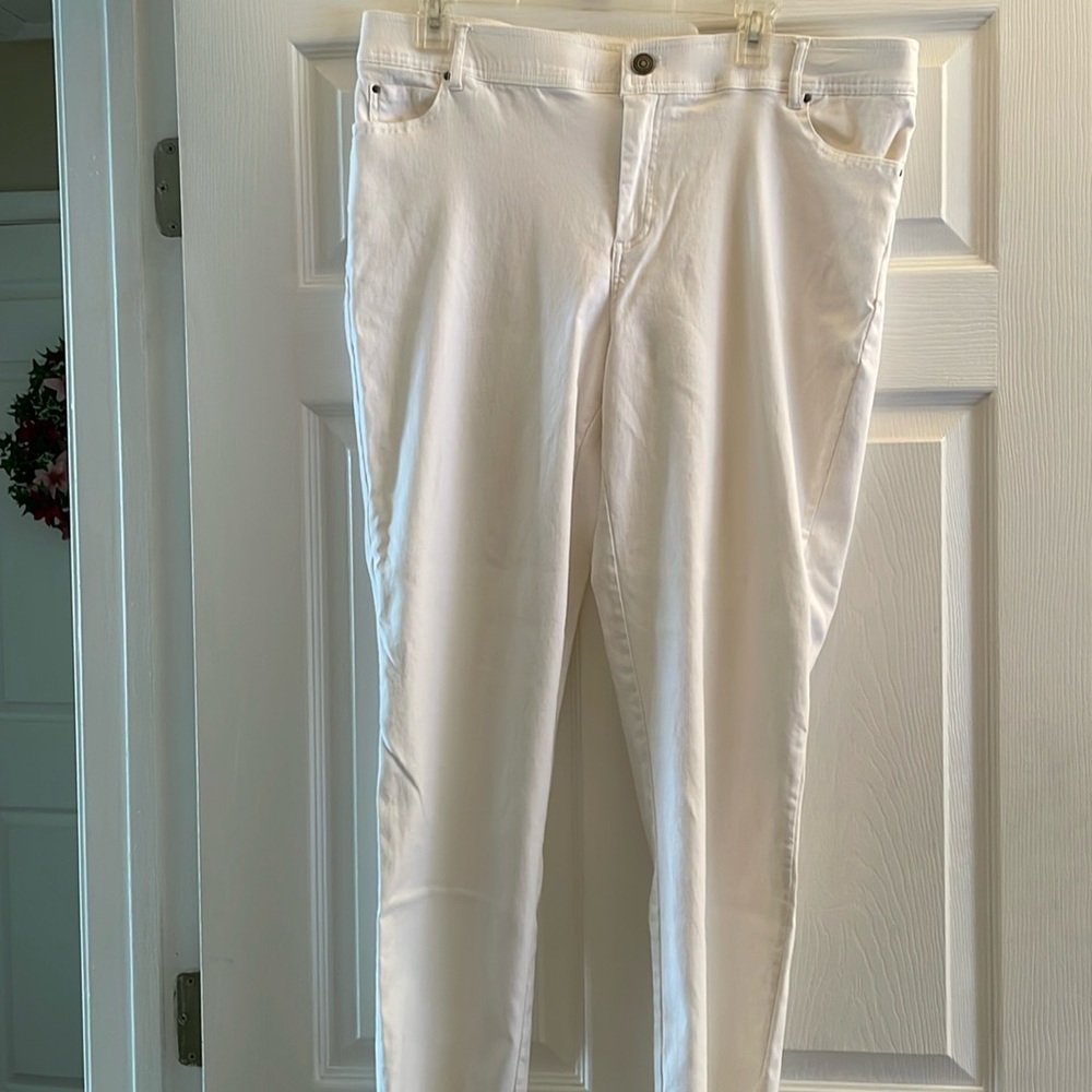 Christopher & Banks high waisted wide band stretch jeans